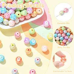 100Pcs 2 Styles AB Color Plated Acrylic Beads&nbsp;SACR-YW0002-05