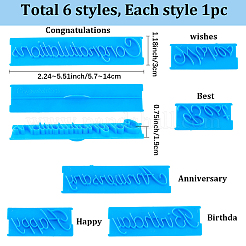 6Pcs PP Plastic Cookie Stamp Sets&nbsp;DIY-SC0033-89
