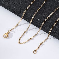 PVD Vacuum Plating 304 Stainless Steel Cable Chains Necklaces&nbsp;X-MAK-L015-41G