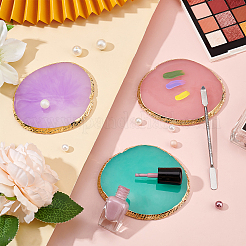 Resin Imitation Agate Color Palette & 430 Stainless Steel Double Head Spoon Palette Spatulas Stick Rod&nbsp;MRMJ-FG0001-14