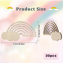 DIY Unfinished Rainbow Wooden Pendant Decorations&nbsp;WOOD-WH0030-48