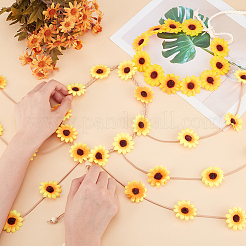2Pcs 2 Styles Cloth Flower Hippie Headband Floral Crown&nbsp;OHAR-CP0001-18B