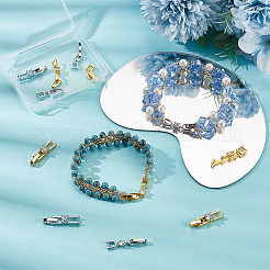 12Pcs 6 Styles Rack Plating Brass Micro Pave Clear Cubic Zirconia Fold Over Clasps&nbsp;KK-SC0005-94