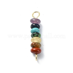 7 Chakra Gemstone Beaded Connector Charms&nbsp;X-PALLOY-JF02531-02