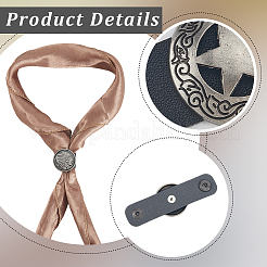 4Pcs 4 Styles PU Leather with Alloy Scarf Clips&nbsp;FIND-CL0001-78C