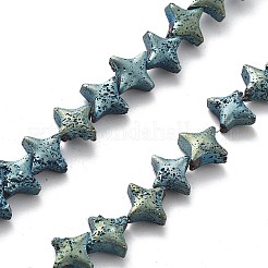 Electroplated Natural Lava Rock Beads Strands&nbsp;G-A251-C01-01J