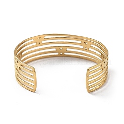 Ion Plating(IP) 304 Stainless Steel Cuff Bangles&nbsp;BJEW-Z078-23G
