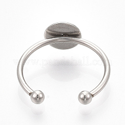 Non-Tarnish 201 Stainless Steel Cuff Finger Rings Components&nbsp;STAS-TD001-18
