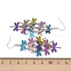 430 Stainless Steel Dragonfly Dangle Earrings&nbsp;EJEW-A137-04P-01