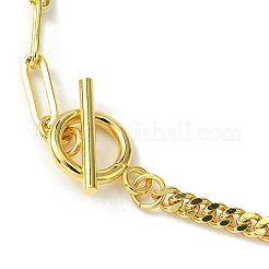 Brass Pendant Necklaces with Curb & Paperclip Chains&nbsp;NJEW-JN04608-01