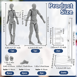 2Pcs 2 Styles PVC Human Drawing Model Figure Figurine Set&nbsp;DJEW-OC0003-92