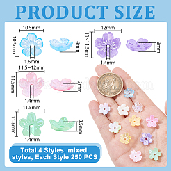 250Pcs 4Styles Acrylic Bead Caps&nbsp;OACR-GA0001-33