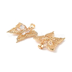Brass & Clear Cubic Zirconia Pendants&nbsp;KK-G558-16G