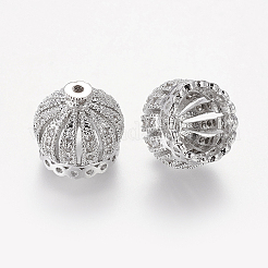 Brass Cubic Zirconia Beads&nbsp;LS-ZIRC-F001-183B-P