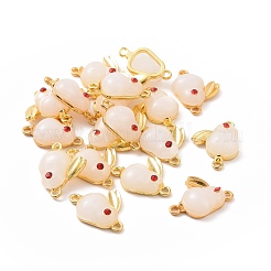 Glass Imitation Jade Connector Charms&nbsp;FIND-G047-04G