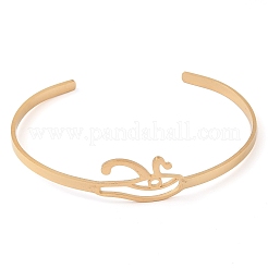 201 Stinless Steel God Eye of Horus Cuff Bangles for Women&nbsp;BJEW-P337-01G