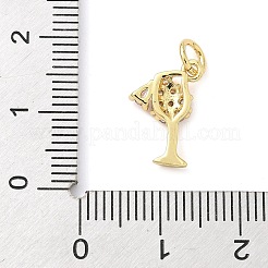Brass Micro Pave Cubic Zirconia Pendants&nbsp;KK-Z120-57B-02