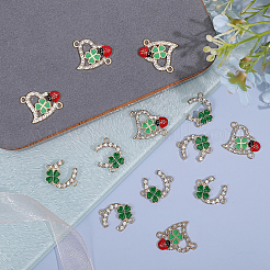 36Pcs 2 Styles Alloy Crystal Rhinestone Connector Charms&nbsp;FIND-CA0006-80