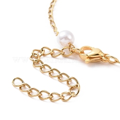 PVD Vacuum Plating 304 Stainless Steel Beaded Necklaces&nbsp;NJEW-E064-04G