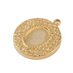 Ion Plating(IP) 304 Stainless Steel Rack Plating Pendant Cabochon Settings&nbsp;STAS-U019-34G