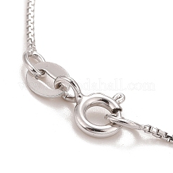 Anti-Tarnish Rhodium Plated 925 Sterling Silver Box Chain Necklace for Women&nbsp;NJEW-M190-02D-P