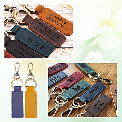 5Pcs 5 Colors Rectangle PU Leather Keychian&nbsp;KEYC-SC0001-61
