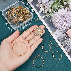 30Pcs 6 Style Brass Hoop Earring Findings&nbsp;FIND-BBC0003-23G
