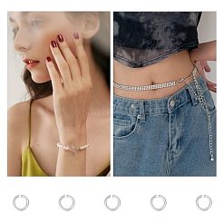 925 Sterling Silver Spring Ring Clasps with Open Jump Rings&nbsp;STER-GO0001-04S