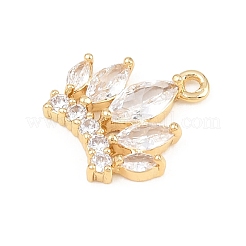 Brass Micro Pave Clear Cubic Zirconia Pendants&nbsp;KK-D225-07G