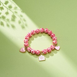 Resin Round Beaded Stretch Bracelet&nbsp;BJEW-JB08676