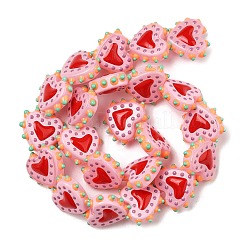Baking Paint Glass Bumpy Beads Heart&nbsp;LAMP-V001-07C
