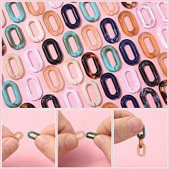 350Pcs 7 Colors Acrylic Linking Rings&nbsp;OACR-YW0002-47