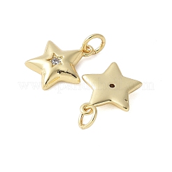 Brass Micro Pave Cubic Zirconia Charms&nbsp;KK-F892-14G
