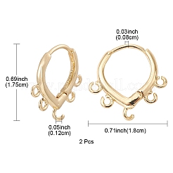 Brass Hoop Earring Findings&nbsp;ZIRC-YW0001-05G
