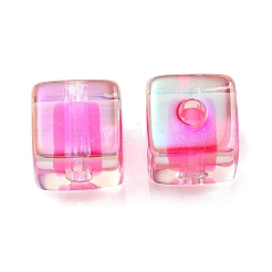 UV Plating Transparent Acrylic European Beads&nbsp;OACR-F004-10B