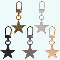 10Pcs 5 Colors Alloy Zipper Puller&nbsp;FIND-CP0003-09