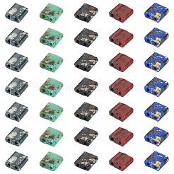 175Pcs 5 Colors 2-Hole Opaque Glass Seed Beads&nbsp;SEED-PJ0001-04A