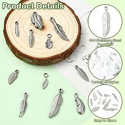 11Pcs 11 Styles 304 Stainless Steel Pendants&nbsp;STAS-CJ0003-40
