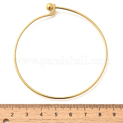 Screw End Ball 304 Stainless Steel Wire Bangle&nbsp;BJEW-F435-01G