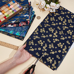 Rectangle with Flower Pattern Cotton Fabric&nbsp;DIY-WH0671-036