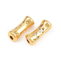 Brass Micro Pave Clear Cubic Zirconia Beads&nbsp;KK-Z162-21G