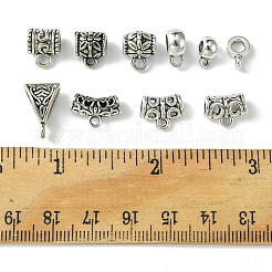 40Pcs 10 Styles Tibetan Style Alloy & CCB Plastic Tube Bails&nbsp;FIND-FS0002-41