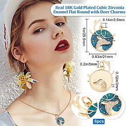 6Pcs Rack Plating Brass Micro Pave Cubic Zirconia Pendants&nbsp;KK-BBC0003-16