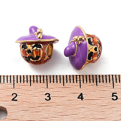 Halloween Rack Plating Brass Enamel European Beads&nbsp;KK-M280-01G