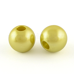 ABS Plastic Imitation Pearl European Beads&nbsp;X-MACR-R530-12mm-M