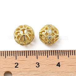 Rack Plating Brass Micro Pave Cubic Zirconia Beads&nbsp;KK-K377-12B-G