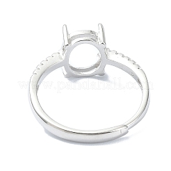 Adjustable 925 Sterling Silver 4 Prongs Ring Settings&nbsp;STER-K179-25P