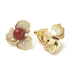 Rack Plating Brass Micro Pave Clear Cubic Zirconia Stud Earrings&nbsp;EJEW-H014-13G-02