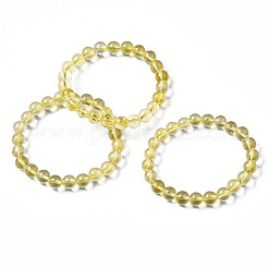 Synthetic Citrine Beaded Stretch Bracelets&nbsp;BJEW-Q692-48B