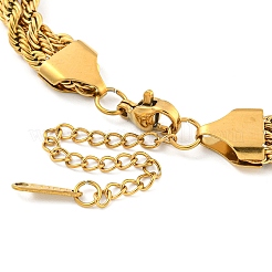 304 Stainless Steel 3-Strand Rope Chain Bracelets for Women&nbsp;BJEW-G707-02G